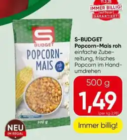 Spar S-BUDGET Popcorn-Mais roh Angebot