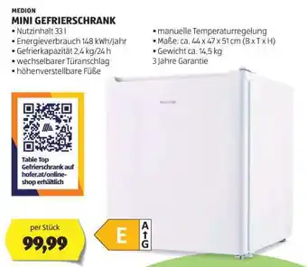 Hofer MEDION MINI GEFRIERSCHRANK Angebot