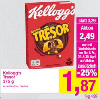 Sutterlüty Kellogg's Tresor 375 g Angebot