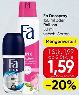Spar Deospray oder Roll-on Angebot