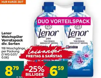Billa Lenor Weichspüler Vorratspack Angebot