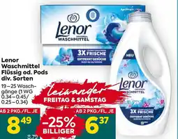 Billa Waschmittel Flüssig od. Pods Angebot