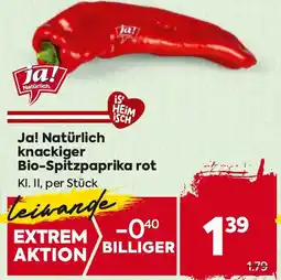 Billa knackiger Bio-Spitzpaprika rot Angebot