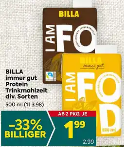 Billa immer gut Protein Trinkmahlzeit Angebot