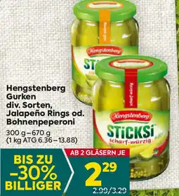 Billa Gurken , Jalapeño Rings od. Bohnenpeperoni Angebot