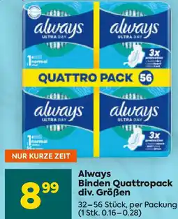 Billa Binden Quattropack Angebot