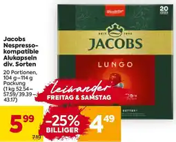 Billa Jacobs Nespresso- kompatible Alukapseln Angebot
