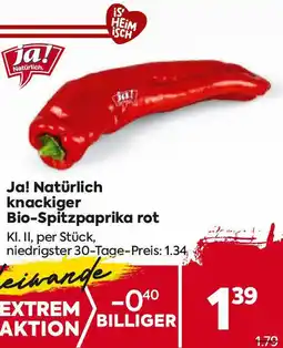 Billa knackiger Bio-Spitzpaprika rot Angebot