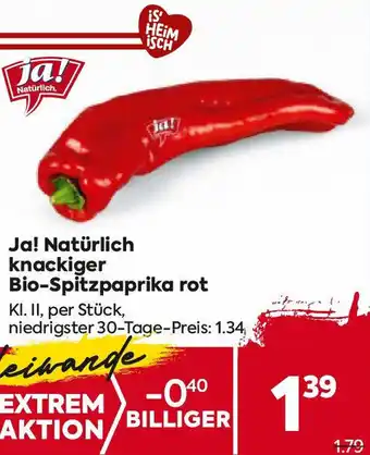 Billa knackiger Bio-Spitzpaprika rot Angebot