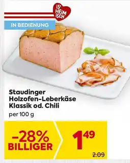 Billa Holzofen-Leberkäse Klassik od. Chili Angebot