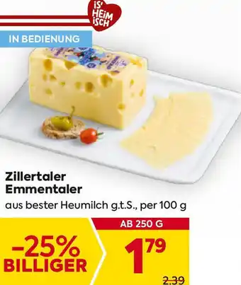Billa Zillertaler Emmentaler Angebot