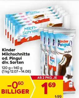 Billa Milchschnitte od. Pingui Angebot