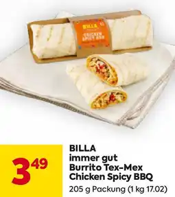 Billa immer gut Burrito Tex-Mex Chicken Spicy BBQ Angebot