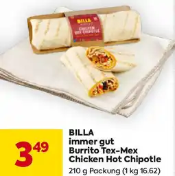 Billa immer gut Burrito Tex-Mex Chicken Hot Chipotle Angebot