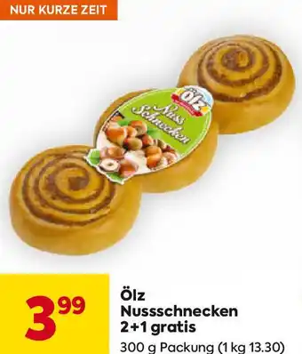 Billa Nussschnecken 2+1 gratis Angebot