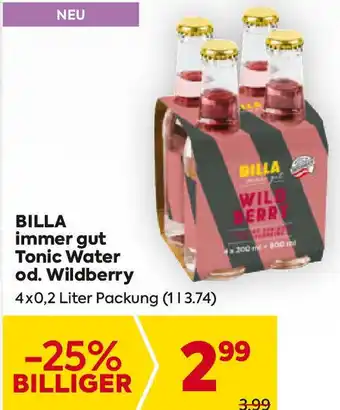Billa immer gut Tonic Water od. Wildberry Angebot
