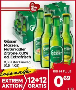 Billa Märzen, Naturradler Zitrone, 0,0% od. Extrafrisch Angebot