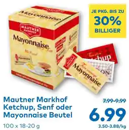 T&G Mautner Markhof Ketchup, Senf oder Mayonnaise Beutel Angebot