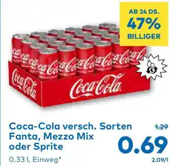 T&G Coca-Cola versch. Sorten Fanta, Mezzo Mix oder Sprite Angebot