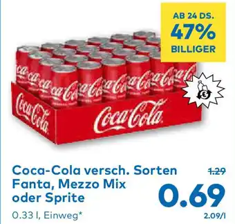 T&G Coca-Cola versch. Sorten Fanta, Mezzo Mix oder Sprite Angebot