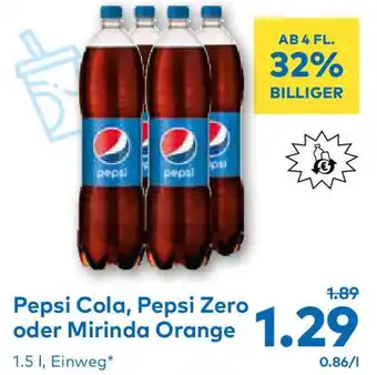 T&G Pepsi Cola, Pepsi Zero oder Mirinda Orange Angebot