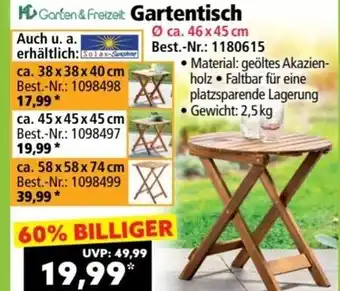 Norma Gartentisch Angebot