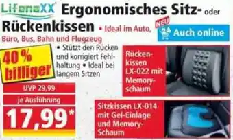 Norma Ergonomisches Sitz oder Rückenkissen Angebot