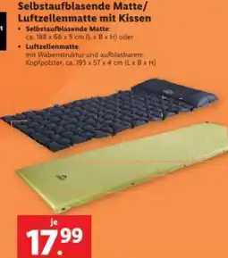 Lidl Selbstaufblasende Matte/ Luftzellenmatte mit Kissen Angebot