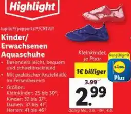 Lidl Kinder/ Erwachsenen Aquaschuhe Angebot