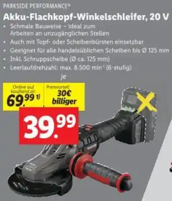 Lidl Akku-Flachkopf-Winkelschleifer Angebot