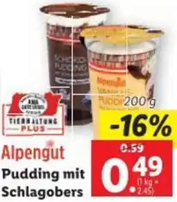 Lidl Pudding mit Schlagobers Angebot
