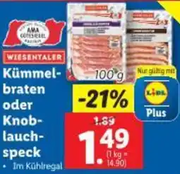 Lidl Kümmel- braten oder Knob- lauch- speck Angebot