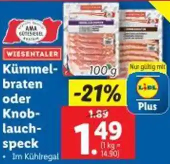 Lidl Kümmel- braten oder Knob- lauch- speck Angebot