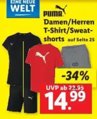 Lidl Damen/Herren T-Shirt/Sweat- shorts Angebot