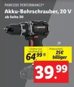 Lidl Akku-Bohrschrauber, 20 V Angebot
