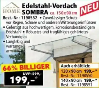 Norma Edelstahl-vordach sombra Angebot