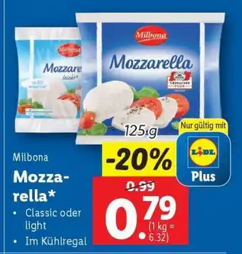 Lidl Milbona Mozzarella Angebot