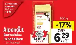 Lidl Alpengut Butterkäse in Scheiben Angebot