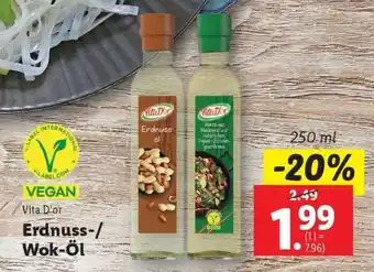 Lidl Vita D'or Erdnuss-/Wok-Öl Angebot