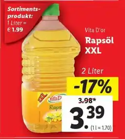 Lidl Vita D'or Rapsöl XXL Angebot