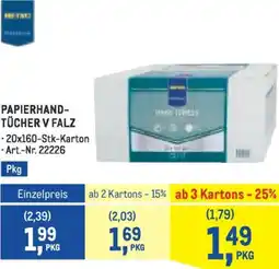 Metro Papierhand- tücher v falz Angebot