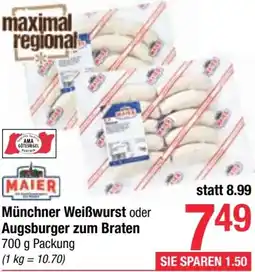 Maximarkt Weißwurst oder Augsburger zum Braten Angebot
