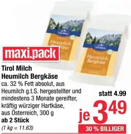 Maximarkt Heumilch Bergkäse Angebot