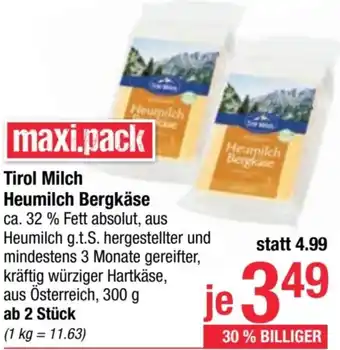 Maximarkt Heumilch Bergkäse Angebot