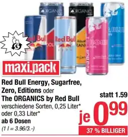 Maximarkt Energy, Sugarfree, Zero, Editions oder The ORGANICS by Red Bull Angebot