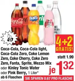 Maximarkt Zero, Coke Cherry, Coke Zero Zero, Fanta, Sprite, Mezzo Mix oder Kinley Tonic Water Angebot