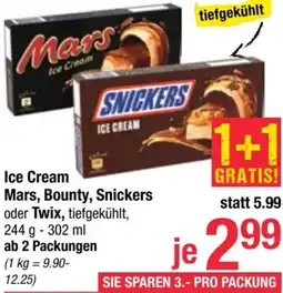 Maximarkt Ice Cream Mars, Bounty, Snickers oder Twix Angebot