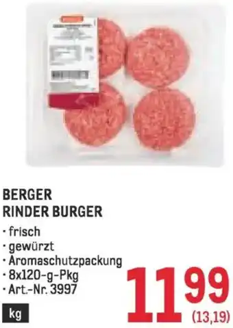 Metro Rinder burger Angebot