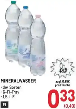 Metro Mineralwasser Angebot