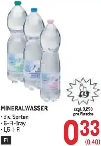 Metro Mineralwasser Angebot